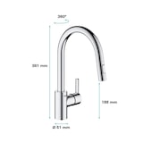 thumbnail of Grohe Robinet De Cuisine évier Feel, Douchette Extractible, Rotation 360°, Bec En U, Inverseur 2 Jets, Mitigeur Cuisine 314860