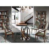 thumbnail of Angel Cerdá Table à manger ronde verre trempé et noyer 1021C Ø130 x 75