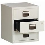 thumbnail of Bisley Home Beistellschrank auf Rollen mit Schloss aus Stahlblech, 3 Universal-Schubladen abschließbar - Büroschrank für DIN A4 Dokumente, Kleinteile