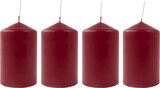 thumbnail of Adventskranzkerzen bordeaux 4er-Set Weihnachtskerze Stumpen Wachskerze 50x80mm