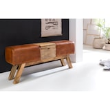 thumbnail of WOHNLING Sitzbank Turnbock Braun 120 cm Leder Springbock Klappfach Turnhocker