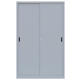 thumbnail of XXL Schiebetürenschrank Büro Aktenschrank Sideboard aus Stahl grau 1950 x 1200 x 450 mm (H xB xT) 550160