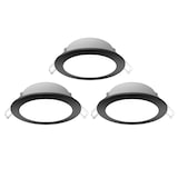 thumbnail of 3er Set 4.8W LED Einbauspot Einbaustrahler Einbauleuchte 520 Lumen IP65 wasserdicht schwarzer Rahmen - Warmweiß