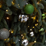 thumbnail of WellHome - Set van 100 groene kerstballen in PET-tube met verschillende designs en afwerkingen
