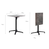 thumbnail of METRO PROFESSIONAL Table pliante MASSINI, aluminium, 60 x 60 cm, plateau de table HPL, aspect pierre, pieds réglables automatiquement, gris