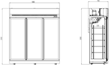 thumbnail of Gefrierschrank 3-türig Glas - schwarz 1480 Liter