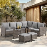 thumbnail of SVITA MADISON polyrattan dining set tuinmeubelset rotan lounge hoekbank bruin