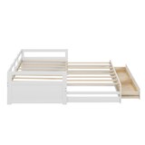 thumbnail of Ausziehbares Schlafsofa 90/180x200 cm aus Kiefernholz mit Schubladen – flexibles Design und hoher Komfort Weiß