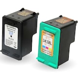 thumbnail of Refill 2er Set HP 337 C9362EE + 343 C8766EE Druckerpatronen wiederbefüllt Schwarz + alle Farben von Gigao