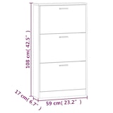 thumbnail of vidaXL Schuhschrank Betongrau 59x17x108 cm Holzwerkstoff