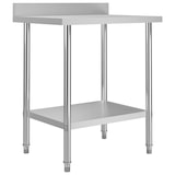 thumbnail of Table de travail de cuisine avec dosseret 80x60x93 cm Inox