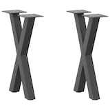 thumbnail of vidaXL Couchtischbeine X-Form 2 Stk. Anthrazit 38x(42-43) cm Stahl