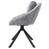 thumbnail of Drehstuhl Esszimmerstuhl Samt Grau 2er Set 79x59x65 cm mit Rollen ergonomischer Sitzschale Metallgestell modern komfortabel belastbar bis 150 kg