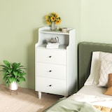 thumbnail of HOMCOM cómoda con 3 cajones cómoda de dormitorio estrecha con Estantes Abiertos Anti-vuelco Cajonera Alta para Salón Pasillo 47x29x95 cm Blanco