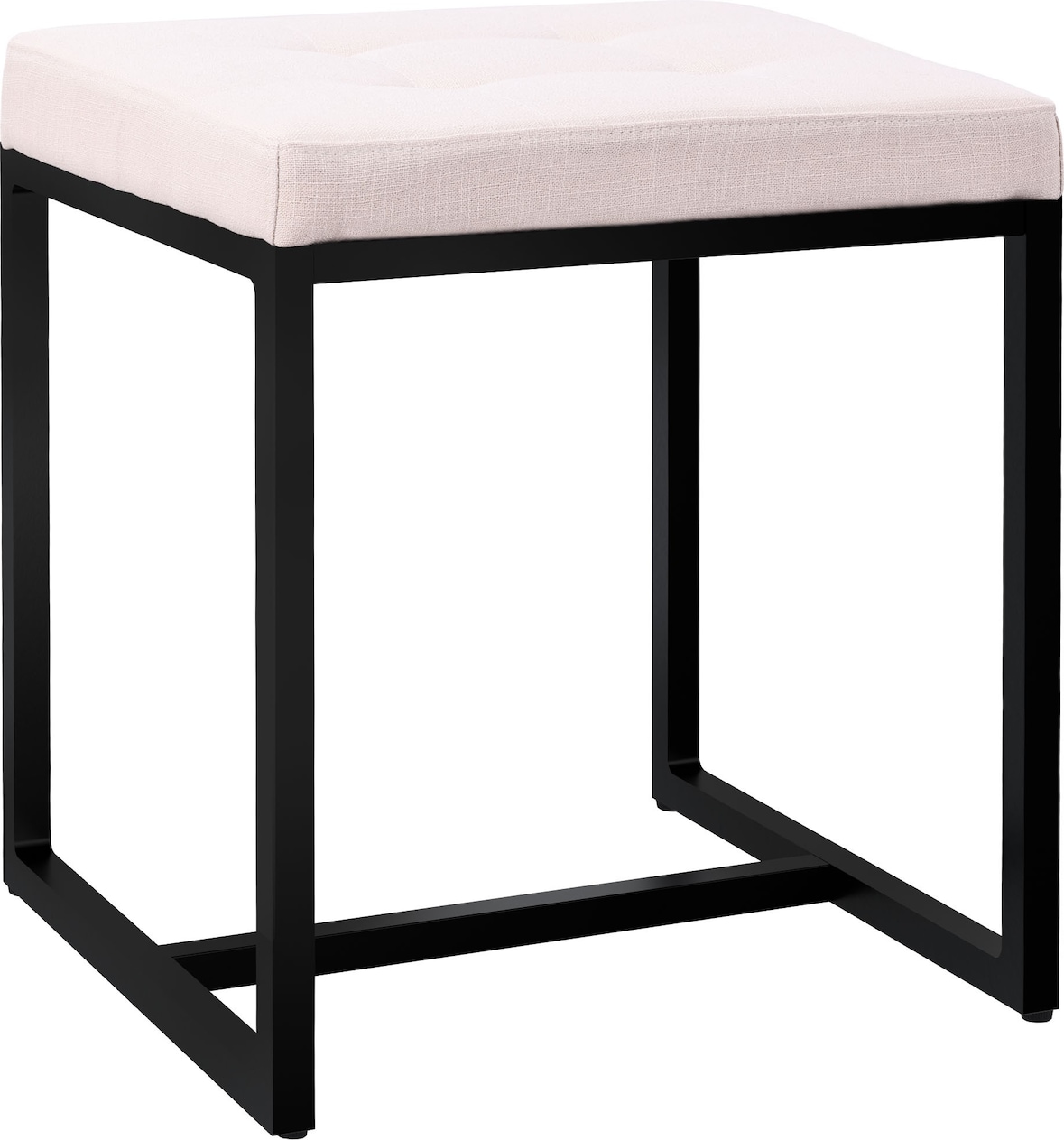 Sitzhocker Barci mit schwarzem Gestell creme/Stoff