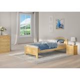 thumbnail of Bettrahmen Massivholzbett Kiefer natur Einzelbett 90x200 Futonbett Singlebett Rollrost 60.37-09M
