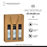 thumbnail of Borsa 3 bottiglie con finestra kraft marrone manici con cordini per 100 unità – Gimex