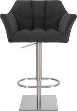 thumbnail of Barhocker SIHAR - Cord Dunkelgrau 64x45x88 cm Silber | Barstuhl Mit Lehne Tresenhocker Tresenstuhl Kneipenhocker Kneipenstuhl