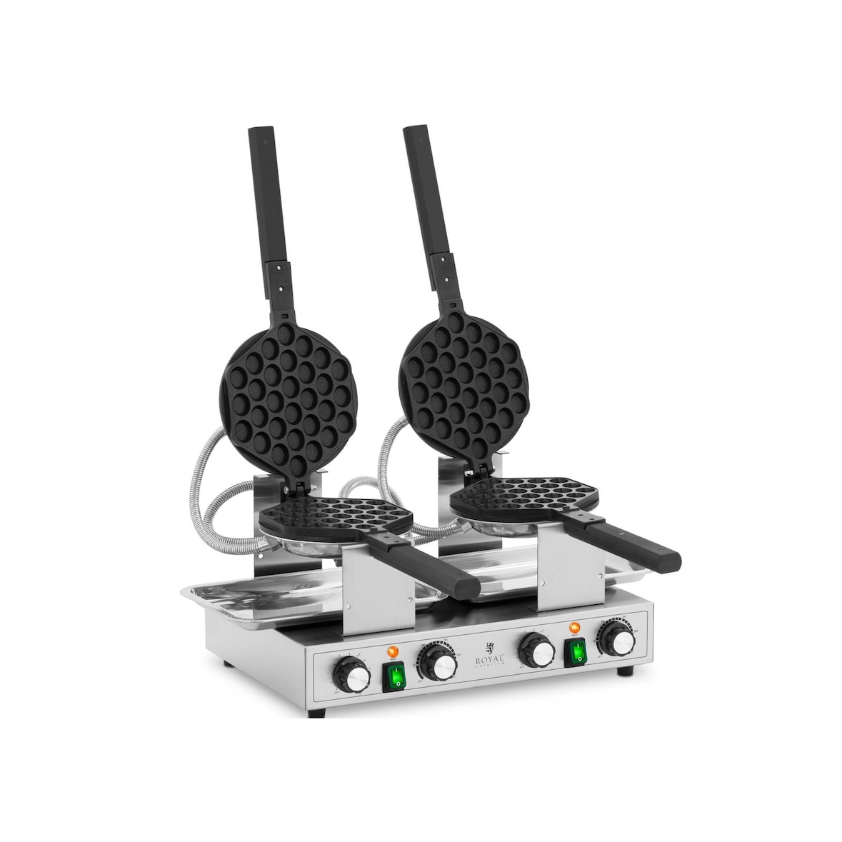 Royal Catering - Bubbel wafelijzer - 2 x 1400 W - 50 - 250 °C - Timer: 0 - 5 min -