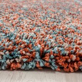 thumbnail of Carpetsale24 Runder Hochflor Teppich Ø 80 cm Terrakotta – Shaggy, Flauschig & Pflegeleicht, Meliert, Jute-Rücken für kleine Räume & Eingangsbereich