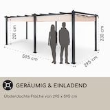 thumbnail of Pantheon 3x6 Pergola Vordach 3x6m Aluminium Sonnendach Polyester beige Beige