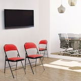 thumbnail of Silla de confidente / silla para visitas / silla plegable TUDELA PU rojo hjh OFFICE