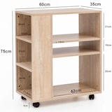 thumbnail of FineBuy Regal Weiß Rollwagen 60x75x35 cm Regalwagen mit Rollen Beistelltisch