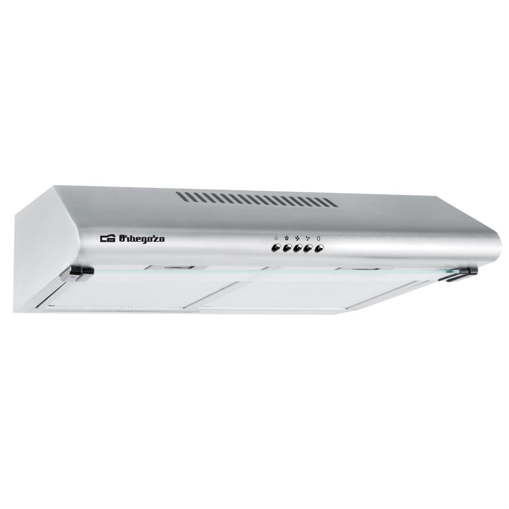 Orbegozo campana extractora standard 60 cm ST 07260 D IN, 2 motores 60 W, 3 niveles de potencia, 2 filtros desmontables, 347,4 m3/h, iluminación LED