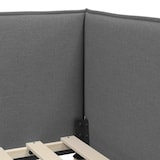 thumbnail of vidaXL Hoekbedframe met hoofdeinde Donkergrijs 80 x 200 cm Stof