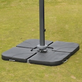 thumbnail of Gastronomie-Ampelschirm HWC-A96, Sonnenschirm, 3x3m (Ø4,24m) Polyester/Alu 23kg ~ türkis mit Ständer, drehbar