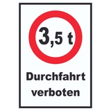 thumbnail of Durchfahrt verboten 3,5 Tonnen Schild A0 (841x1189mm)