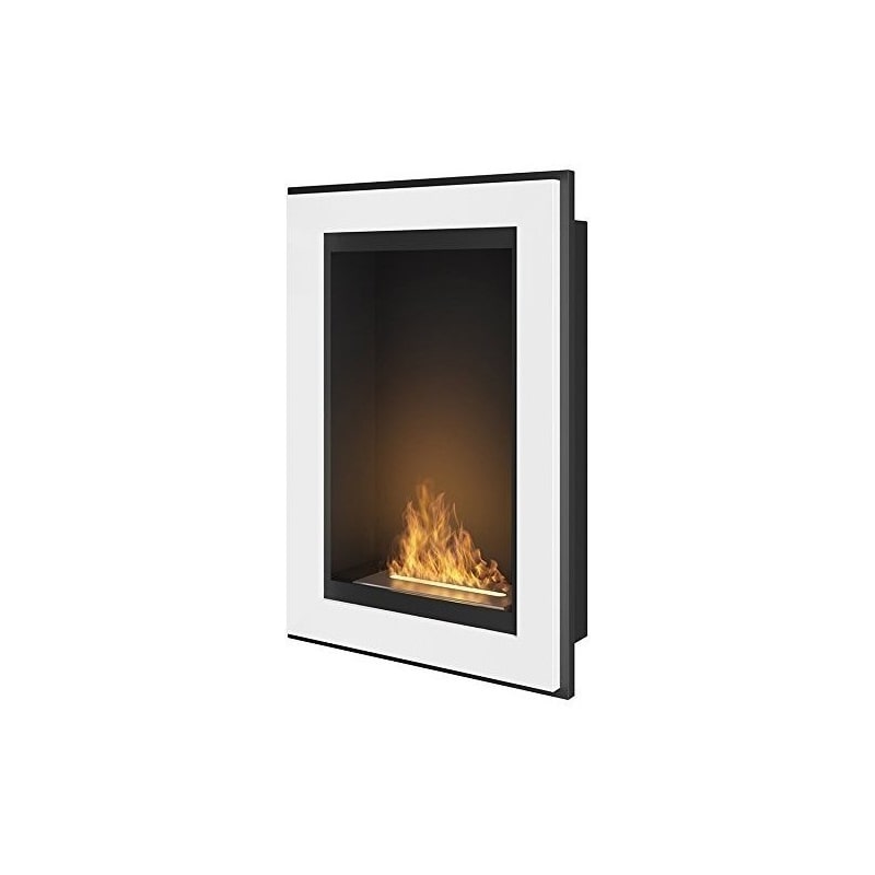 Caminetto a Bioetanolo Frame 550 bianco da incasso a parete senza vetro