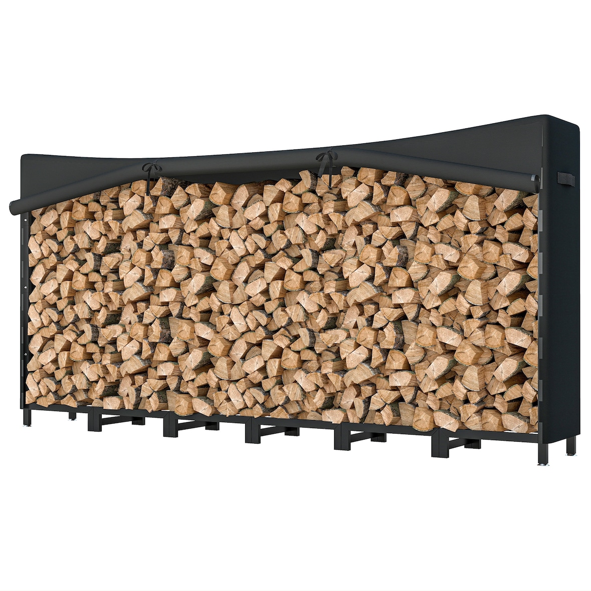 Outsunny Legnaia in Metallo con Telo Impermeabile 235x31x116