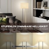 thumbnail of Stehlampe 45x15x150 cm Metall Weiß mit Leinenoptik Schirm Fußschalter 3 Modi stufenlos dimmbar 4000 K modernes minimalistisches Design
