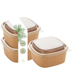 thumbnail of DeinPack 50 Salatschale mit PET Deckel braun eckig 600 ml