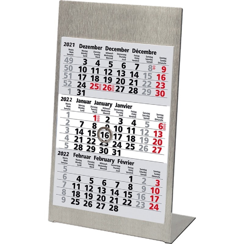 SoldanPlus Drei-Monats-Tischkalender 2022 Edelstahl