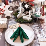 thumbnail of Home Fashion, SV Uni dunkelgrün, Dinner-Servietten aufgefaltetes Maß 40 cm x 40 cm, im Viertelfalz, 12 Stück pro Pack