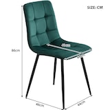 thumbnail of Merax 120cm Esstisch mit 4 Stühlen Set Esszimmer Sitzgruppe, Metallbeine,Essgruppe, (5-tlg), Samt, Grün