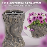 thumbnail of ML-Design Pflanztopf Frauenkopf 21x16x32 cm Bronze Harz Statue Innen/Außen Pflanzgefäß Blumentopf Gartendeko