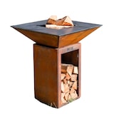 thumbnail of brasero cevenol corten bois carre 74 simple cuve