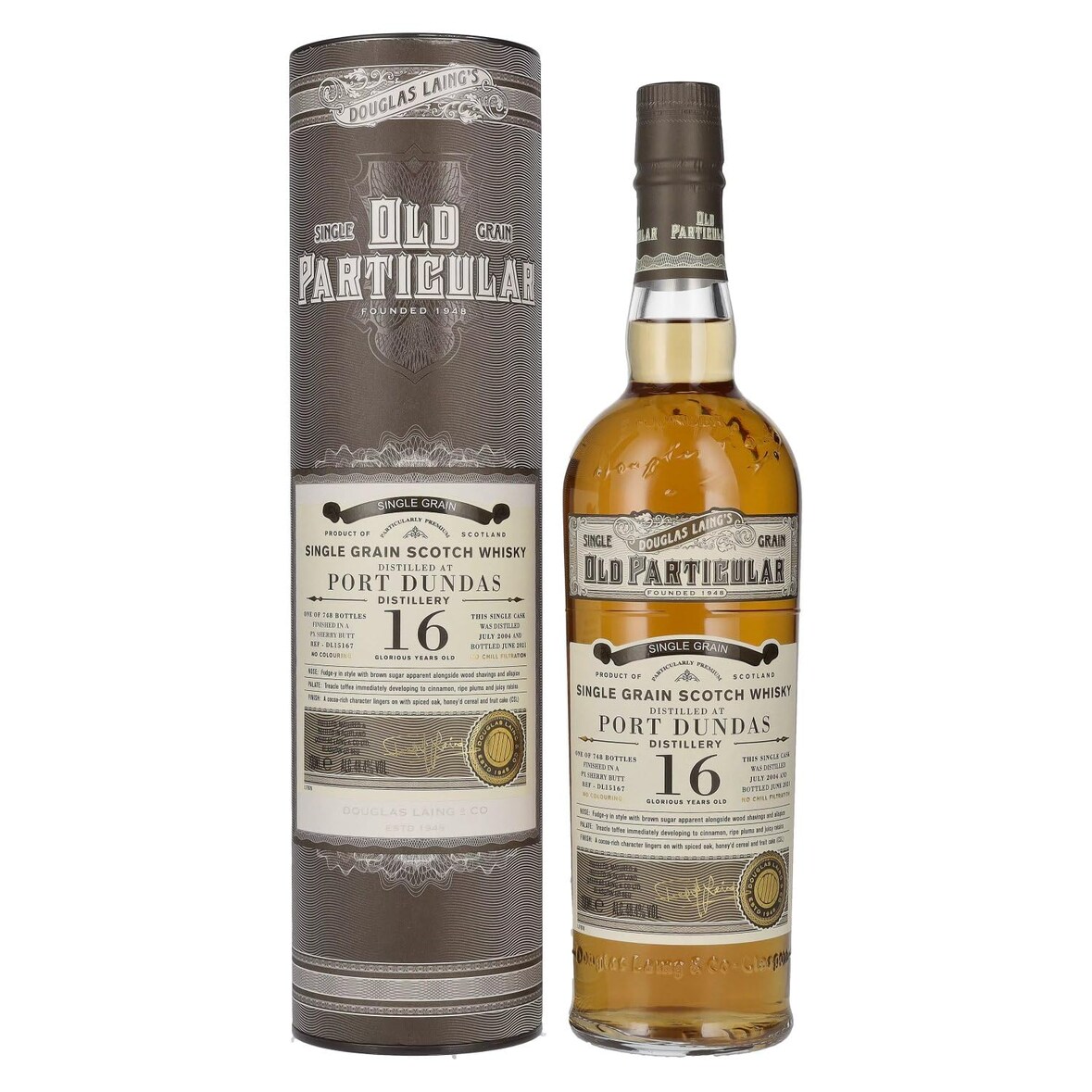 Douglas Laing OLD PARTICULAR Port Dundas 16 Years Old Singe Grain Cask 2004 48,4% Vol. 0,7l en boîte cadeau