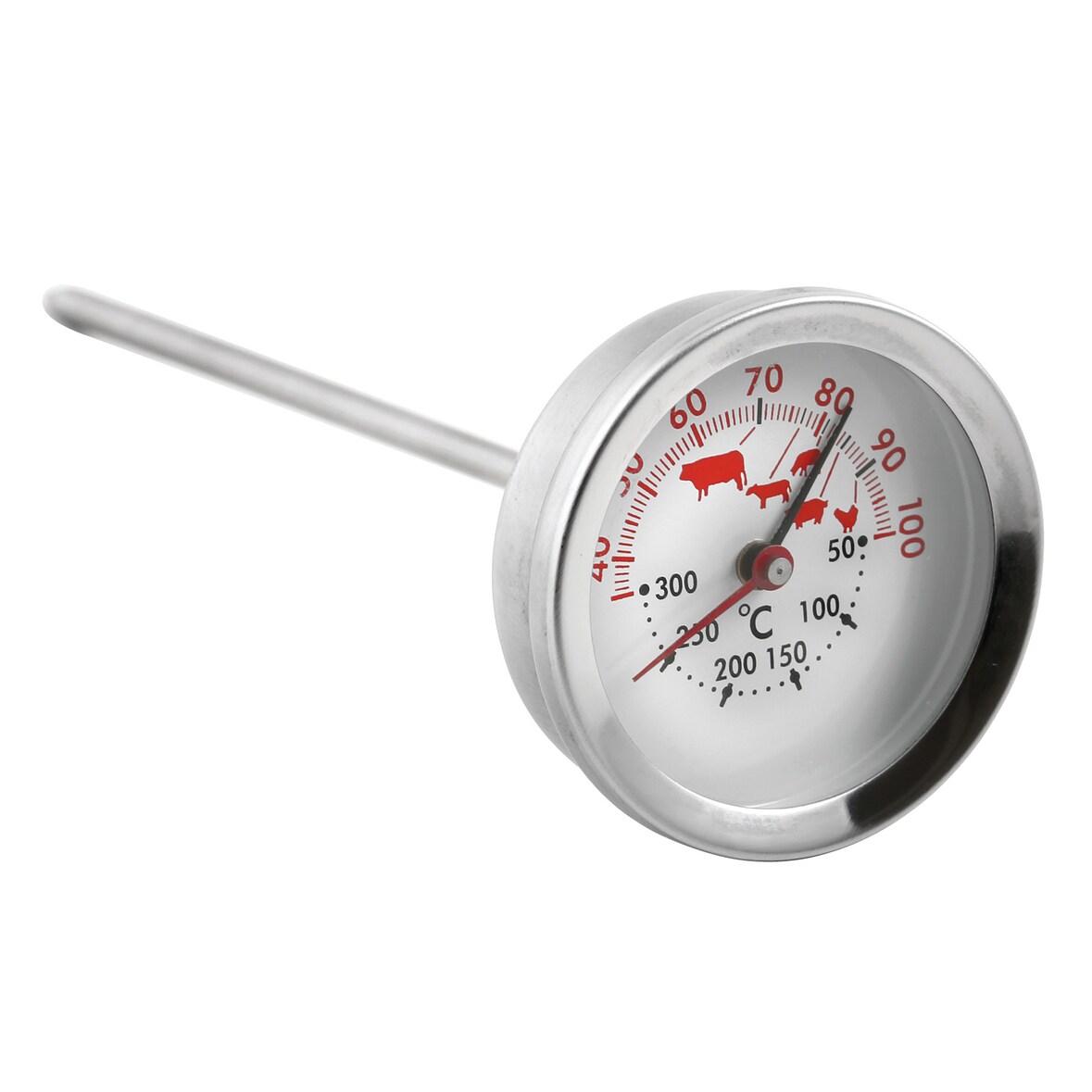 Karl Weis Braten/Ofen-Thermometer mit Doppelskala, 5,5 x 5,5 x 15 cm