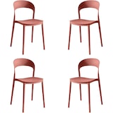 thumbnail of Set 4 Sedie Impilabili in polipropilene da cucina 40x39x78 cm Colore Mattone LUNA