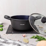 thumbnail of 3claveles - Bateria de Cocina 3 Cacerolas Ø20/Ø24/Ø28cm y Cazo Ø16cm (1,3 L) con Tapas en Aluminio Fundido Antiadherente