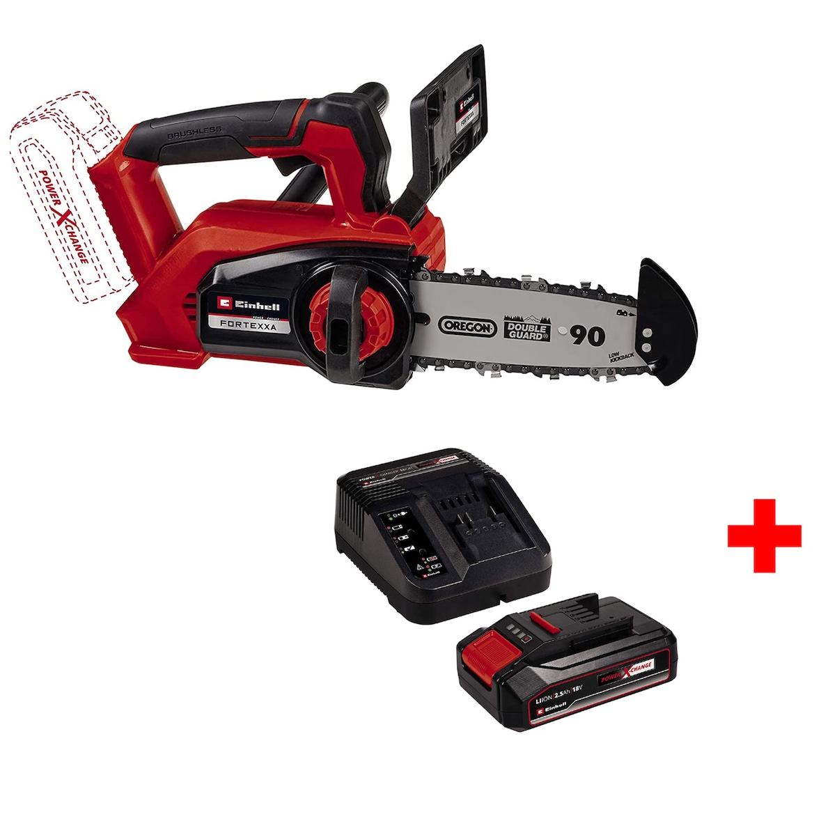 Einhell Einhand Akku Kettensäge FORTEXXA 18/20 TH + Starterkit 2,5 Ah