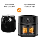 thumbnail of Heißluftfritteuse 9L mit Großes Sichtfenster | Friteuse Airfryer ohne Öl mit Digitalem Led Touchscreen, 8 Programmen, Shake-Modus, 1800W, Rezeptbuch