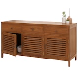 thumbnail of Teak-Badezimmerkommode HWC-M90, Badschrank Waschtisch, hochwertiges B-Grade-Teak (Kernholz, 20-30 Jahre), 81x155x50cm