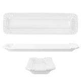 thumbnail of 24x Pur Pappteller aus Porzellan 20,2x6cm weiß Servier-Teller Wurst Pralinen