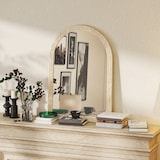 thumbnail of HOMCOM espejo de pared arqueado, espejo de baño 50x70 cm con marco de imitación de piedra, estilo moderno, para salón, dormitorio, entrada, beige