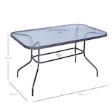 thumbnail of Mesa de Jardín Exterior Rectangular de Metal Orificio para Sombrilla 140x80x70cm